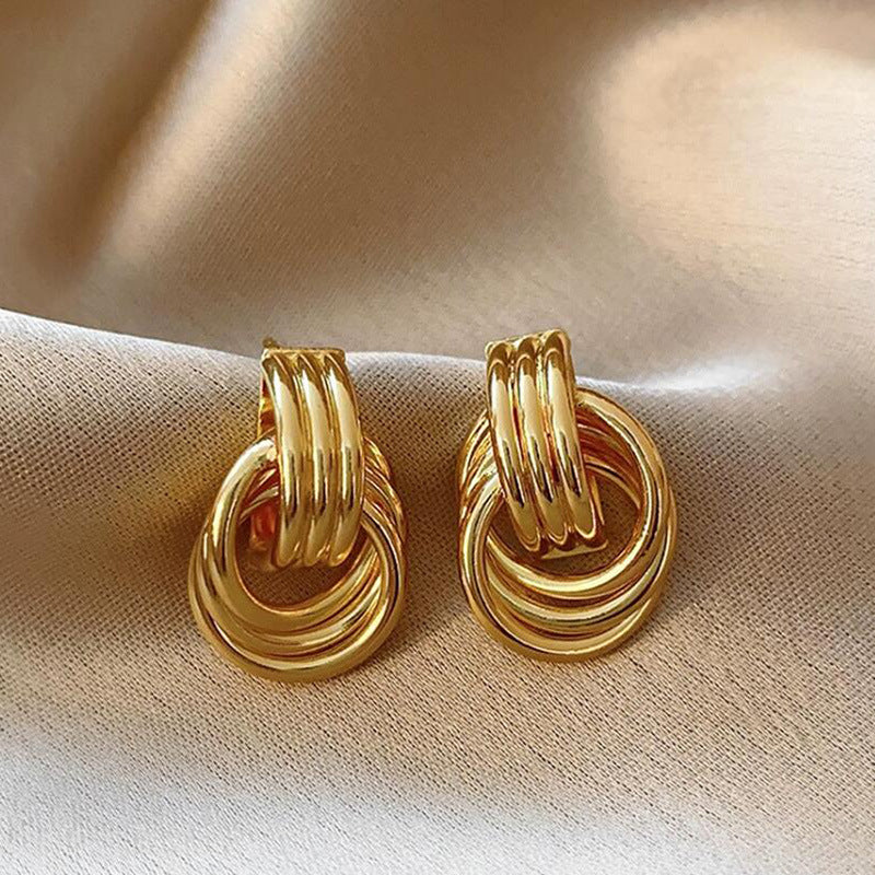 Wholesale Double-layer Geometric Fashion Versatile Earrings
